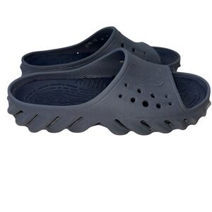 CROCS Echo Slide Mens 7/Women 9 Slip On Gray Blue Comfort Slide Cushioned